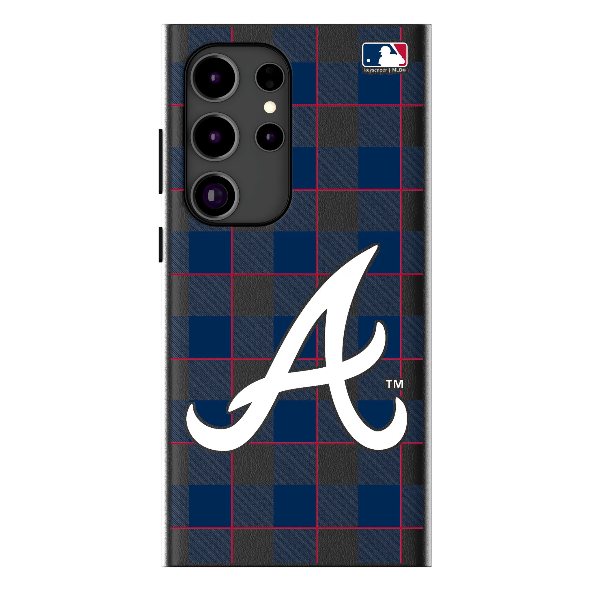 Atlanta Braves Plaid MagSafe Compatible Phone Case for Samsung Galaxy 16
