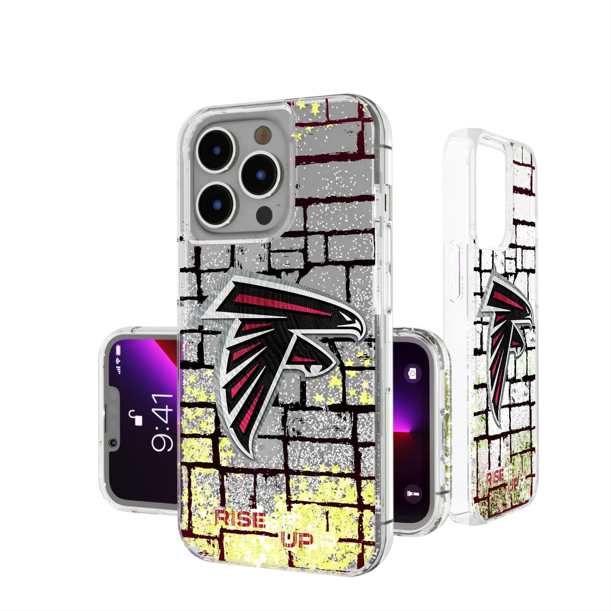 Atlanta Falcons Brick Wall Glitter Phone Case for Apple iPhone 17 Series 10