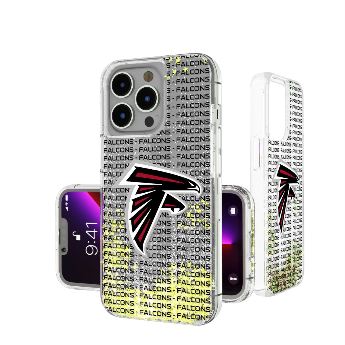 Atlanta Falcons Text Backdrop Glitter Phone Case 13