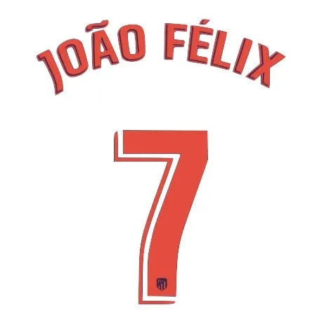 Atletico Madrid 2020/21 Away Joao Felix #7 Jersey Name Set 1