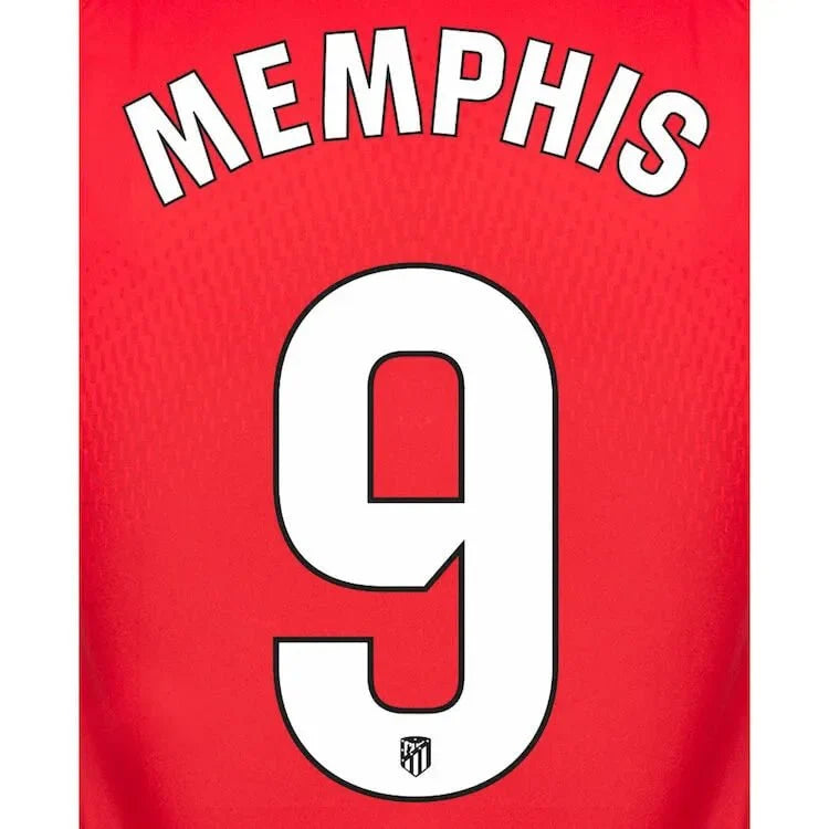 Atletico Madrid 2023/24 Home Memphis #9 Jersey Name Set 1