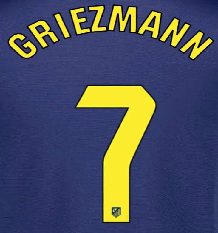 Atletico Madrid 2025/26 Away GRIEZMANN #7 Official Name Set 1