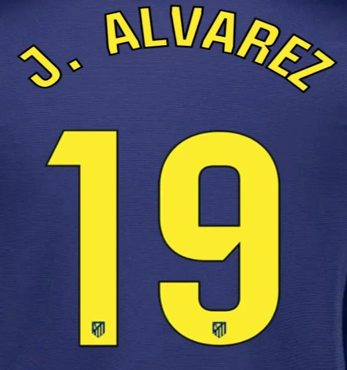 Atletico Madrid 2025/26 Away J. ALVAREZ #19 Official Name Set 1