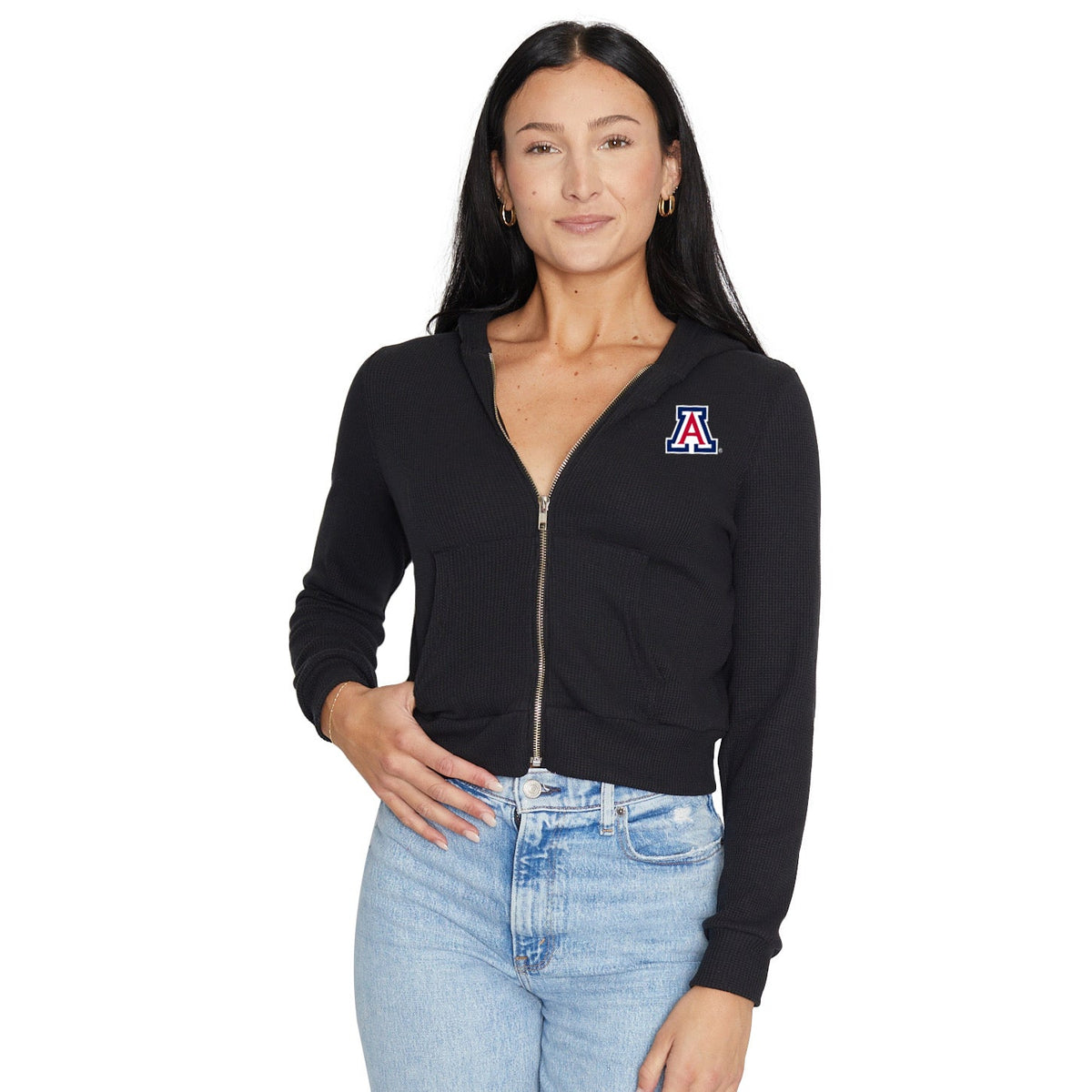 University of Arizona Waffle Knit Zip Up Hoodie | lojobands 13