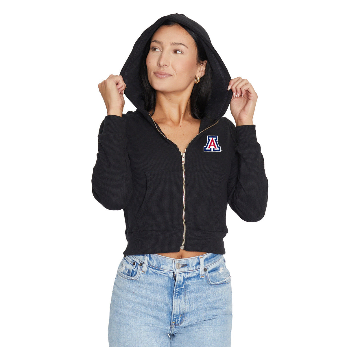 University of Arizona Waffle Knit Zip Up Hoodie | lojobands 12