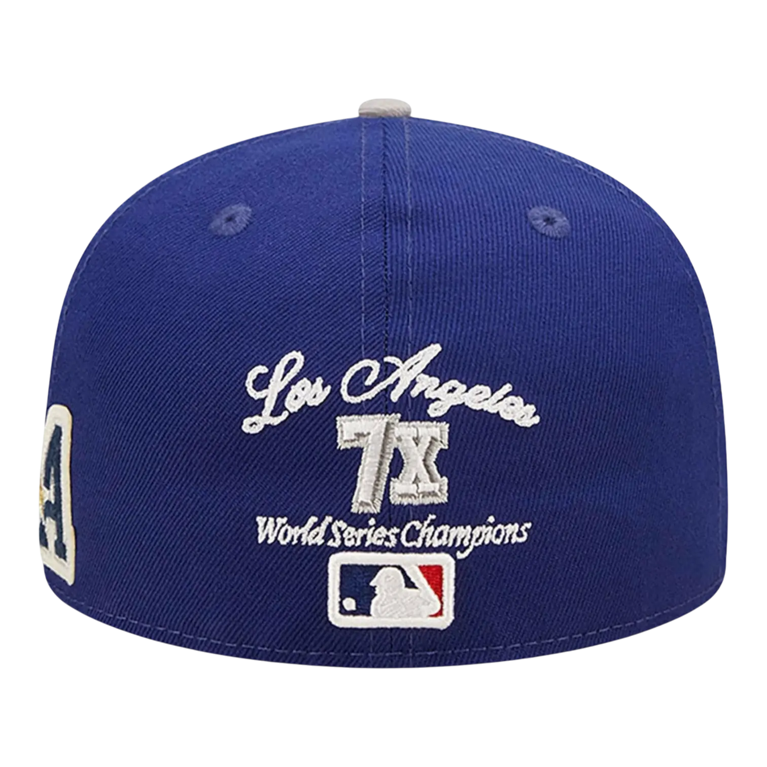 New Era 59Fifty MLB Los Angeles Dodgers Letterman Fitted Hat Blue/Grey 2