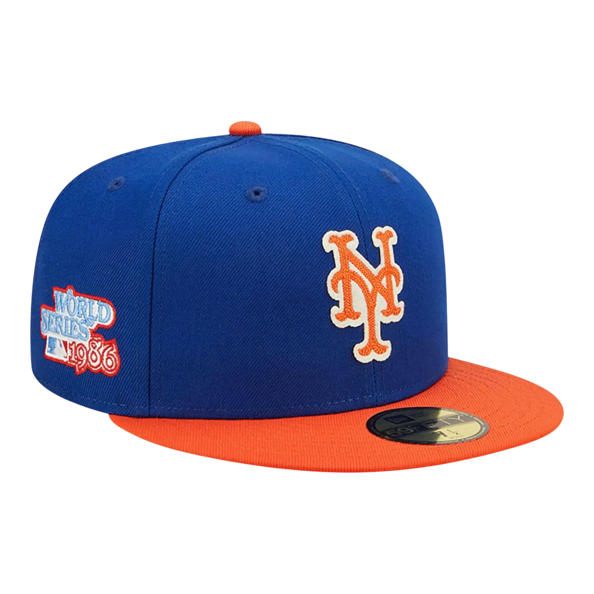 New Era 59Fifty MLB New York Mets Letterman Fitted Hat Blue/Orange 1