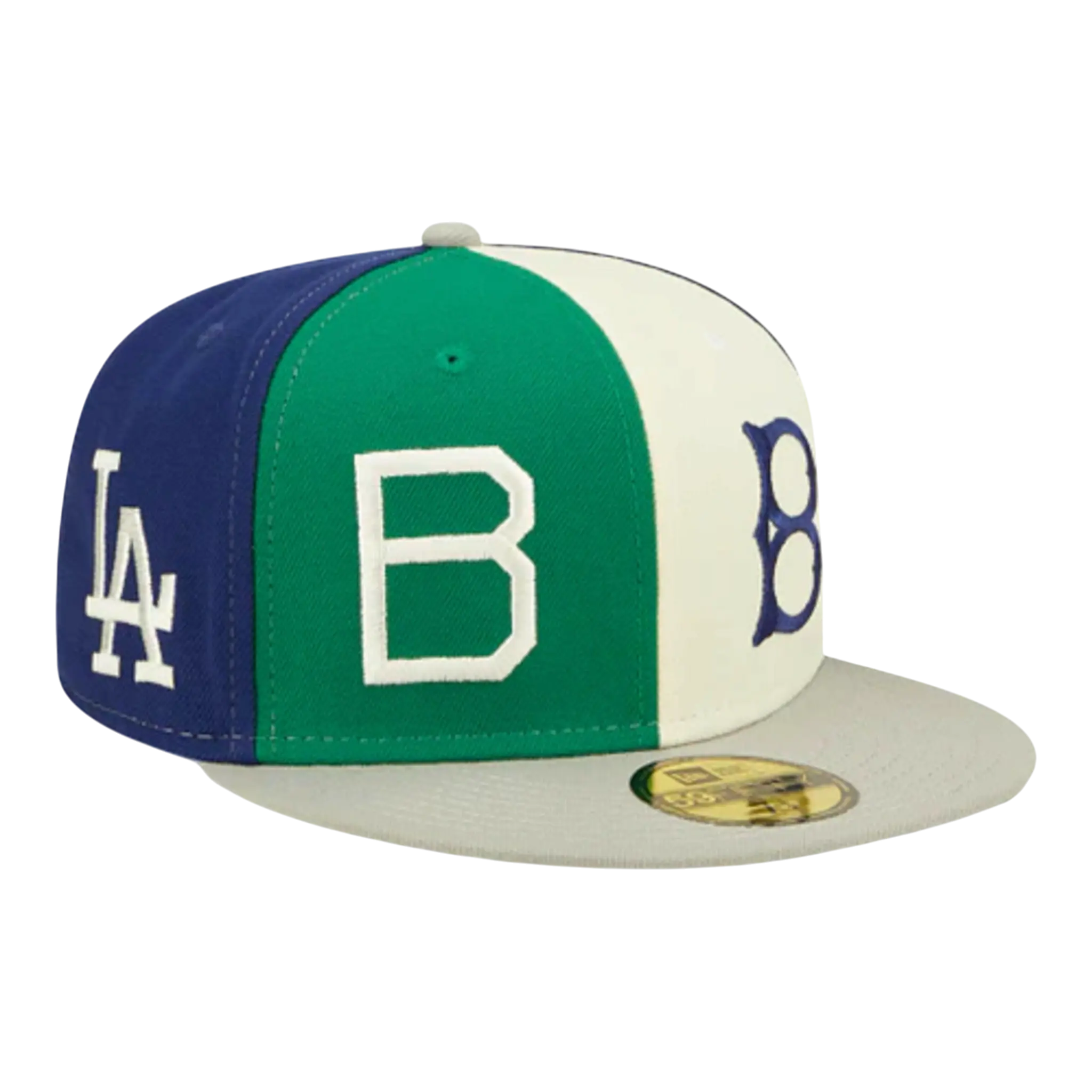 New Era 59Fifty MLB Los Angeles Dodgers Logo Pinwheel Fitted Hat Multi/Grey 1