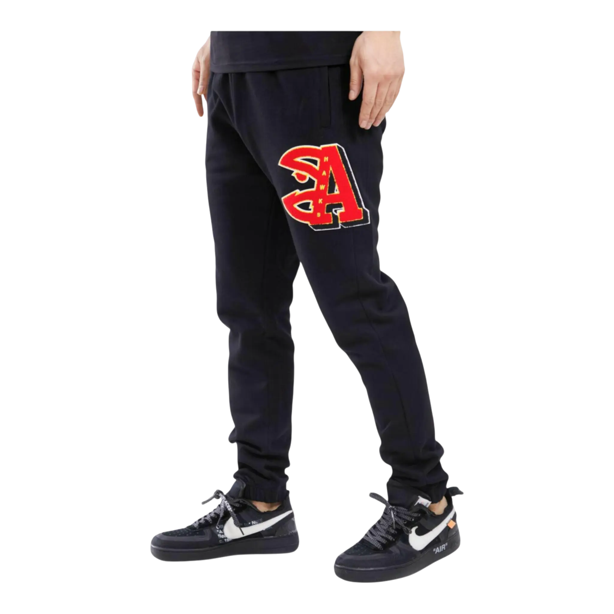 Pro Standard NBA Atlanta Hawks Mash Up Logo Men Sweatpants Black 1