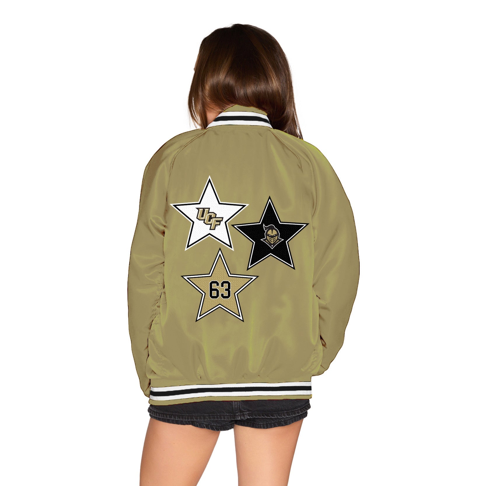 UCF Satin Letterman Bomber Jacket | lojobands