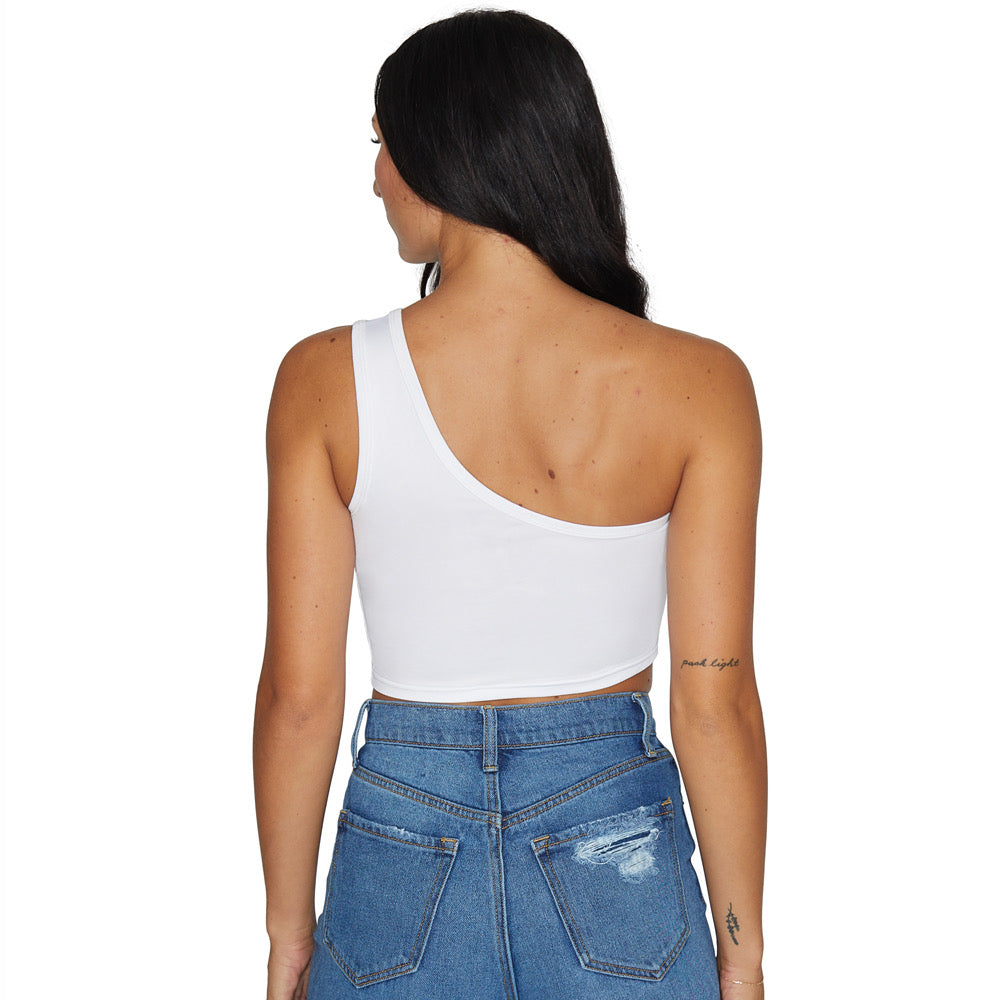 Iowa State White One Shoulder Top | lojobands