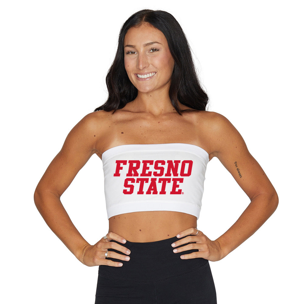 Fresno State White Bandeau Top | lojobands
