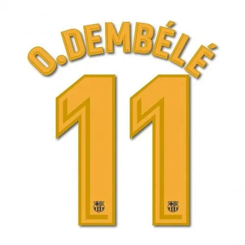 Barcelona 2017/18 Home O. Dembele #11 Jersey Name Set 1