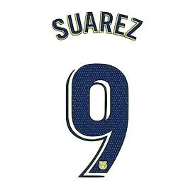 Barcelona 2018/19 Away Suarez #9 Youth Jersey Name Set 1
