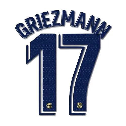 Barcelona 2019/20 Away Griezmann #17 Jersey Name Set 1