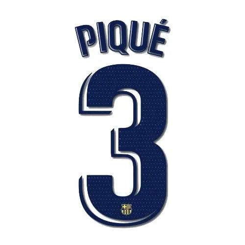 Barcelona 2019/20 Away Pique #3 Jersey Name Set 1