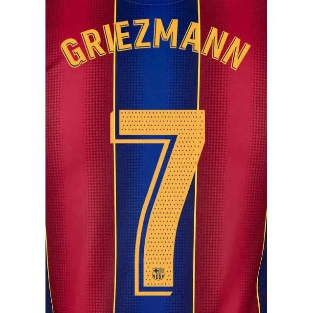 Barcelona 2019/21 Home Griezmann #7 Jersey Name Set 1