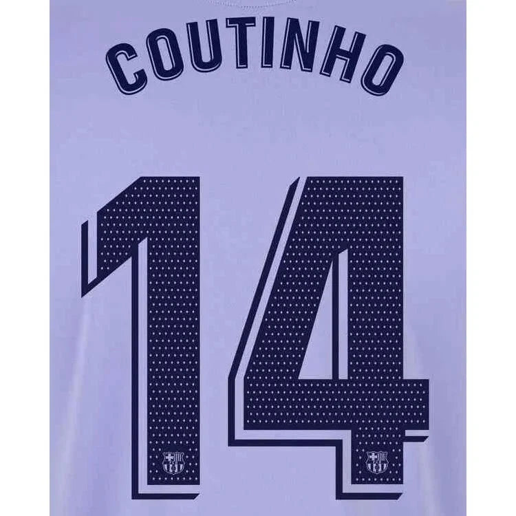 Barcelona 2021/22 Away Coutinho #14 Jersey Name Set 1