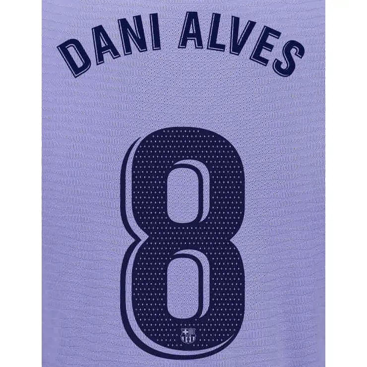 Barcelona 2021/22 Away Dani Alves #8 Jersey Name Set 1