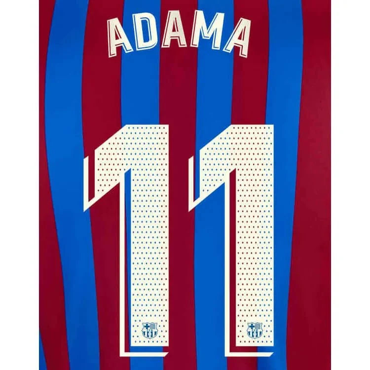 Barcelona 2021/22 Home Adama #11 Jersey Name Set 1