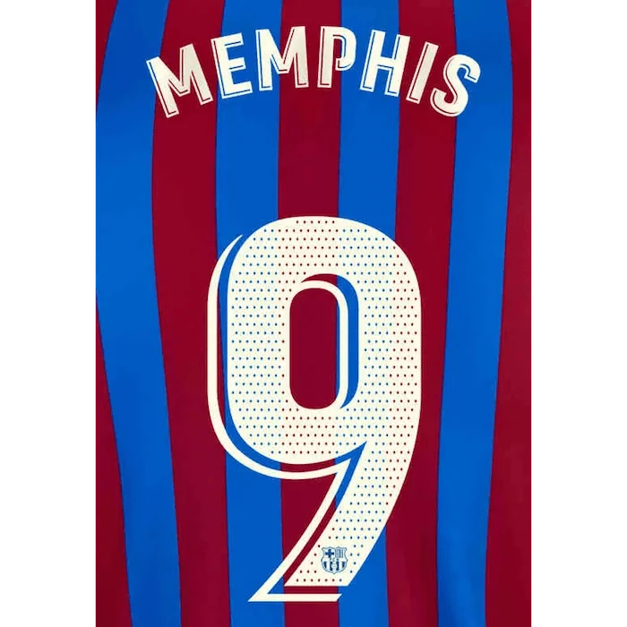 Barcelona 2021/22 Home Memphis #9 Jersey Name Set 1