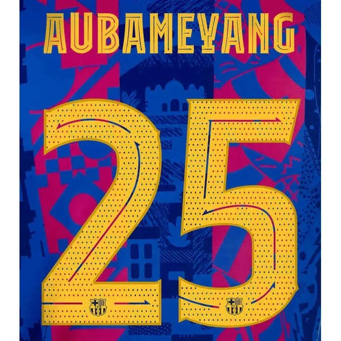 Barcelona 2021/22 Third Aubameyang #25 Jersey Name Set 1