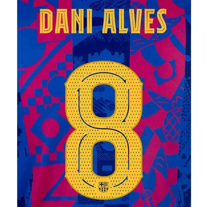 Barcelona 2021/22 Third Dani Alves #8 Jersey Name Set 1