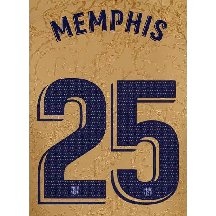 Barcelona 2022/23 Away Memphis #25 Jersey Name Set 1