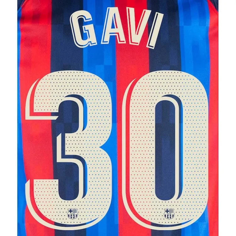 Barcelona 2022/23 Home Gavi #30 Jersey Name Set 1