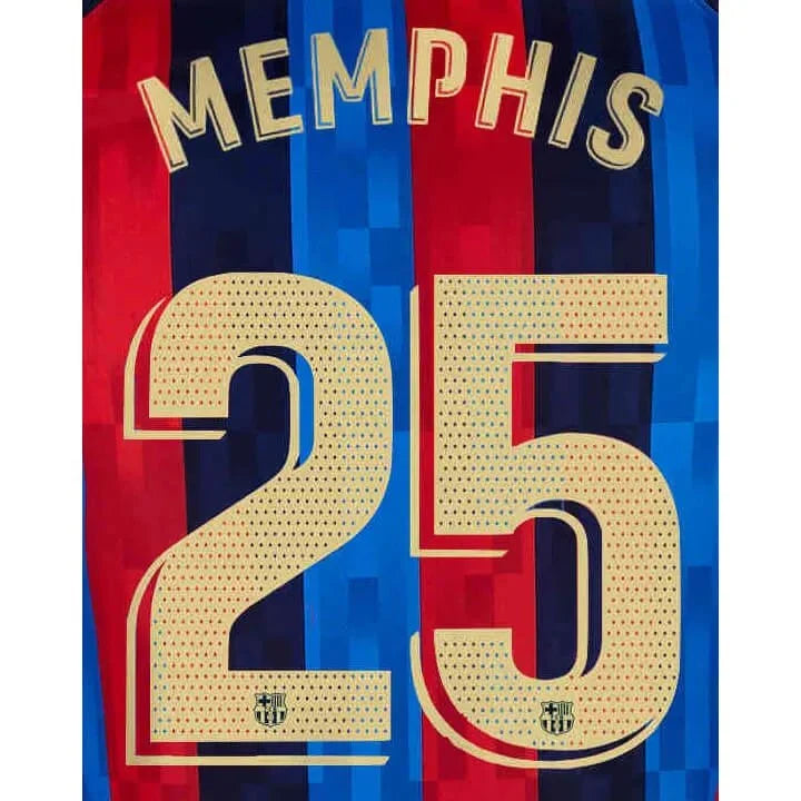 Barcelona 2022/23 Home Memphis #25 Jersey Name Set 1