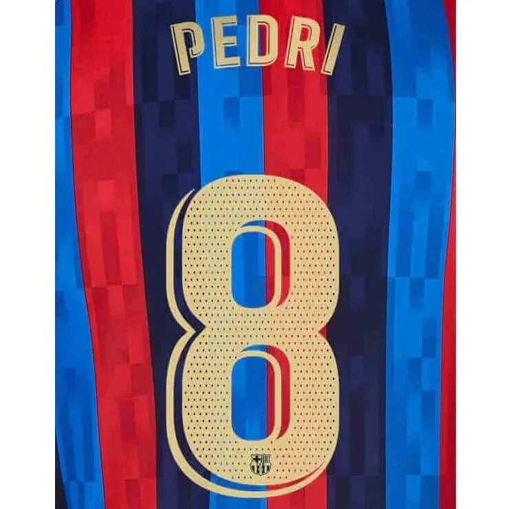 Barcelona 2022/23 Home Pedri #8 Jersey Name Set 1