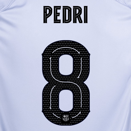 Barcelona 2022/23 Third Pedri #8 Jersey Name Set 1
