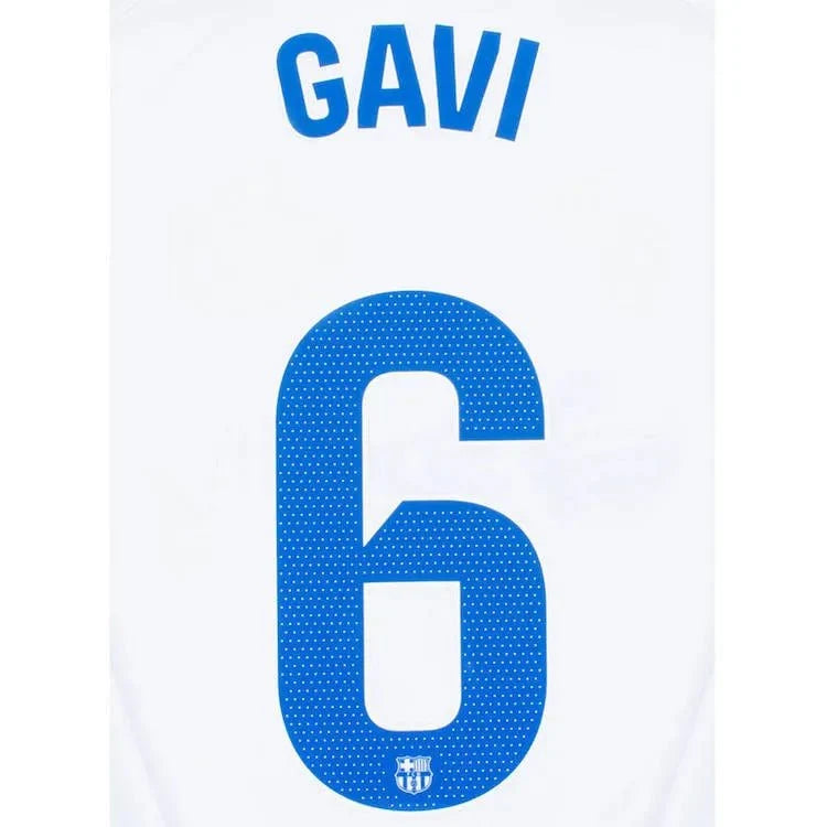 Barcelona 2023/24 Away Gavi #6 Youth Jersey Name Set 1