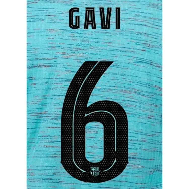 Barcelona 2023/24 Third Gavi #6 Jersey Name Set (CL Version) 1