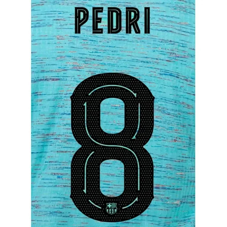 Barcelona 2023/24 Third Pedri #8 Jersey Name Set (CL Version)
