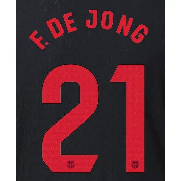 Barcelona 2024/25 Away F. DE JONG #21 Official Name Set 1