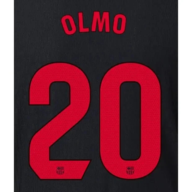 Barcelona 2024/25 Away OLMO #20 Youth Official Name Set 1
