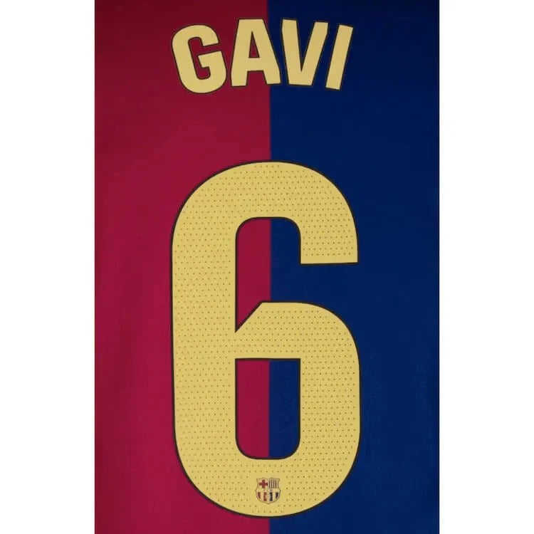 Barcelona 2024/25 Home GAVI #6 Official Name Set 1