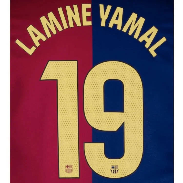 Barcelona 2024/25 Home LAMINE YAMAL #19 Youth Official Name Set 1