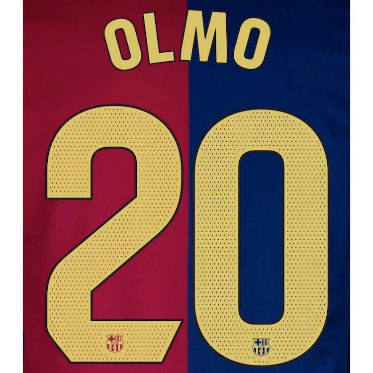 Barcelona 2024/25 Home OLMO #20 Official Name Set 1