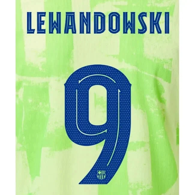 Barcelona 2024/25 Third LEWANDOWSKI #9 Youth Official Name Set (CL Version) 1