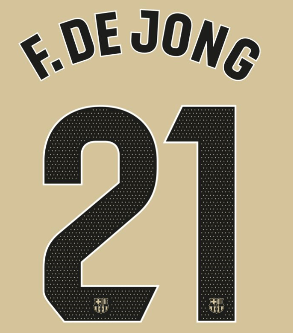 Barcelona 2025/26 Away F. DE JONG #21 Official Name Set 1