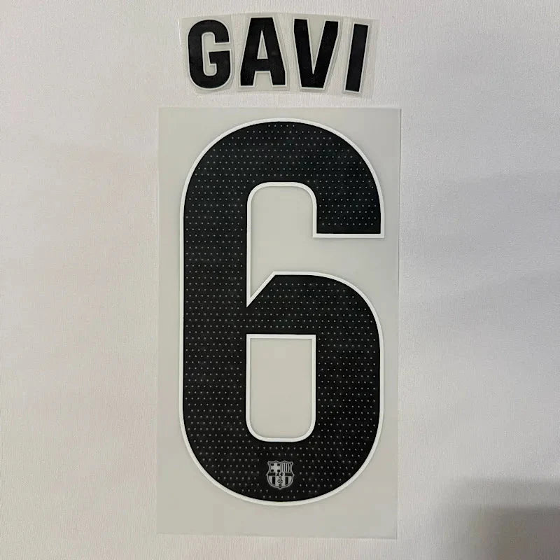 Barcelona 2025/26 Away GAVI #6 Youth Official Name Set 1