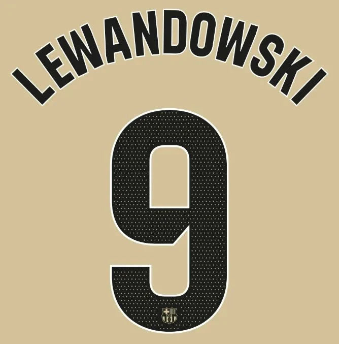 Barcelona 2025/26 Away LEWANDOWSKI #9 Official Name Set 1