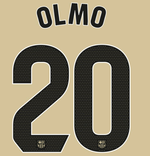 Barcelona 2025/26 Away OLMO #20 Official Name Set 1