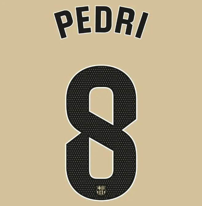 Barcelona 2025/26 Away PEDRI #8 Official Name Set 1
