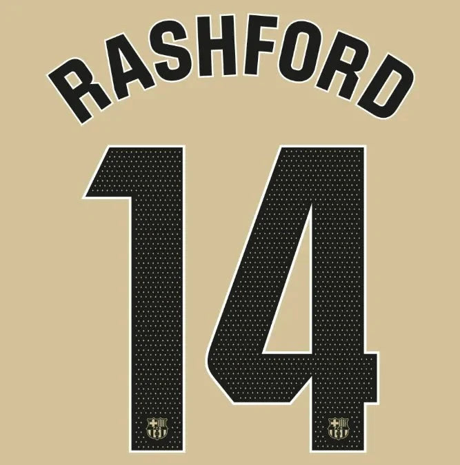 Barcelona 2025/26 Away RASHFORD #14 Official Name Set 1