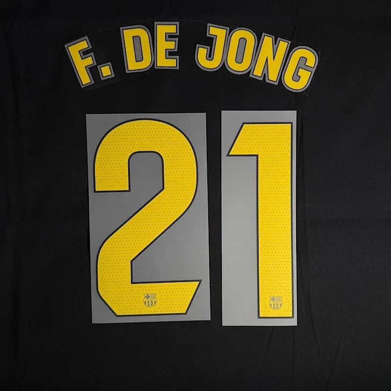 Barcelona 2025/26 Home F. DE. JONG #21 Official Name Set 1