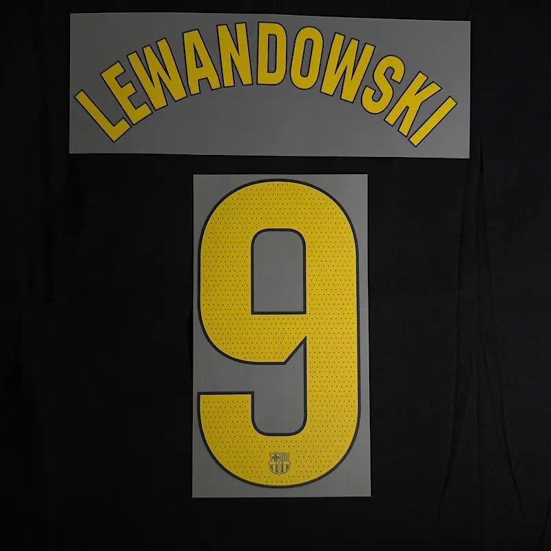 Barcelona 2025/26 Home LEWANDOWSKI #9 Youth Official Name Set 1