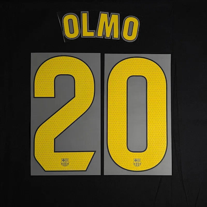 Barcelona 2025/26 Home OLMO #20 Official Name Set 1
